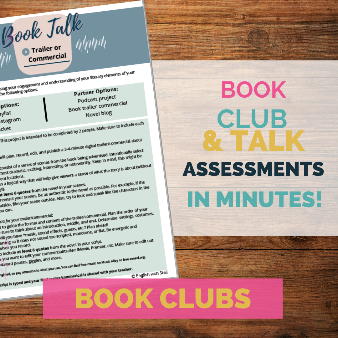 Engaging and Easy Book Club | Book Talk Assessments in a Snap!