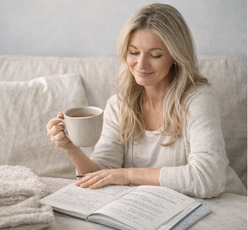 woman drinking coffee